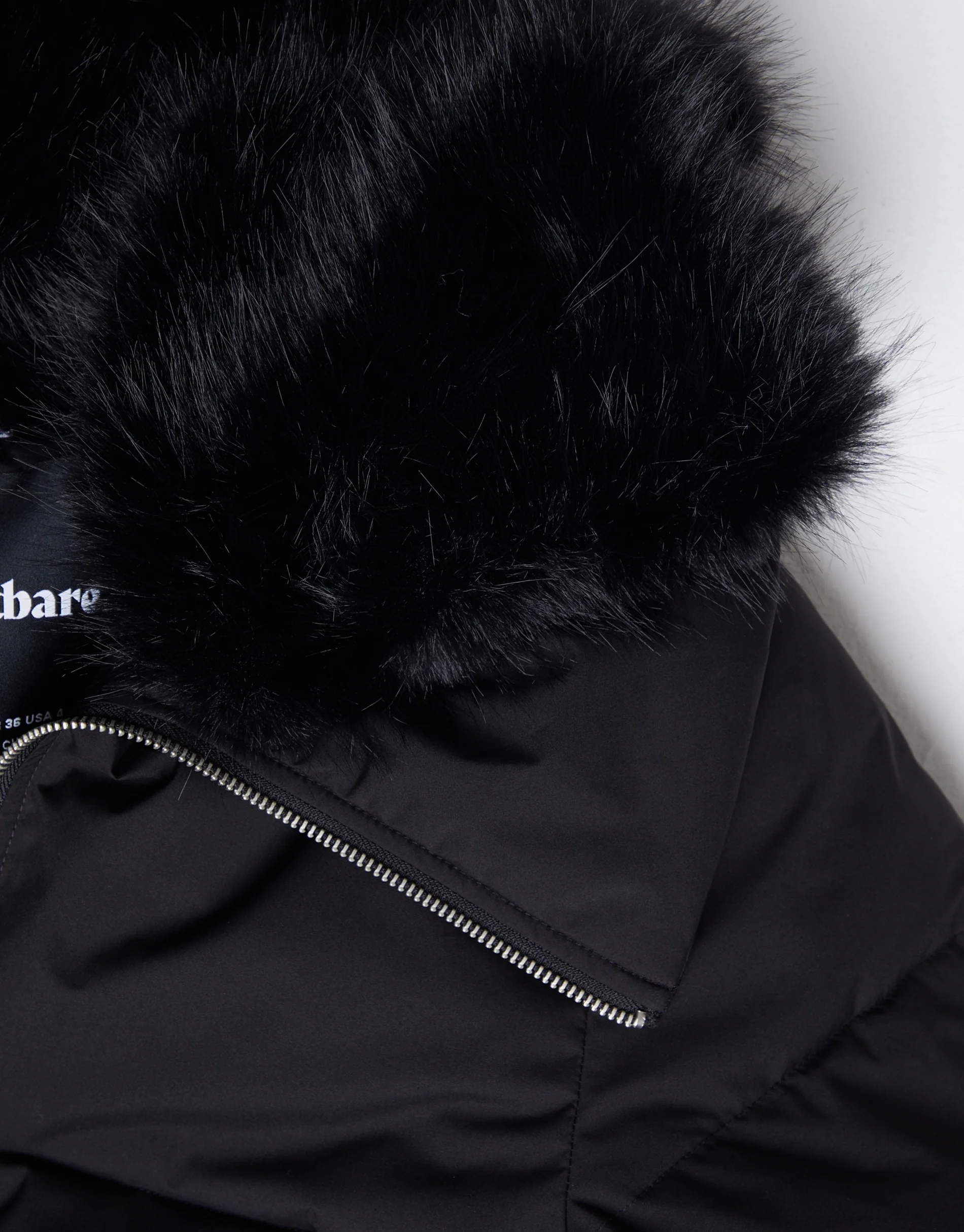 Faux Fur Collar Puffer Jacket in Black - Image 6