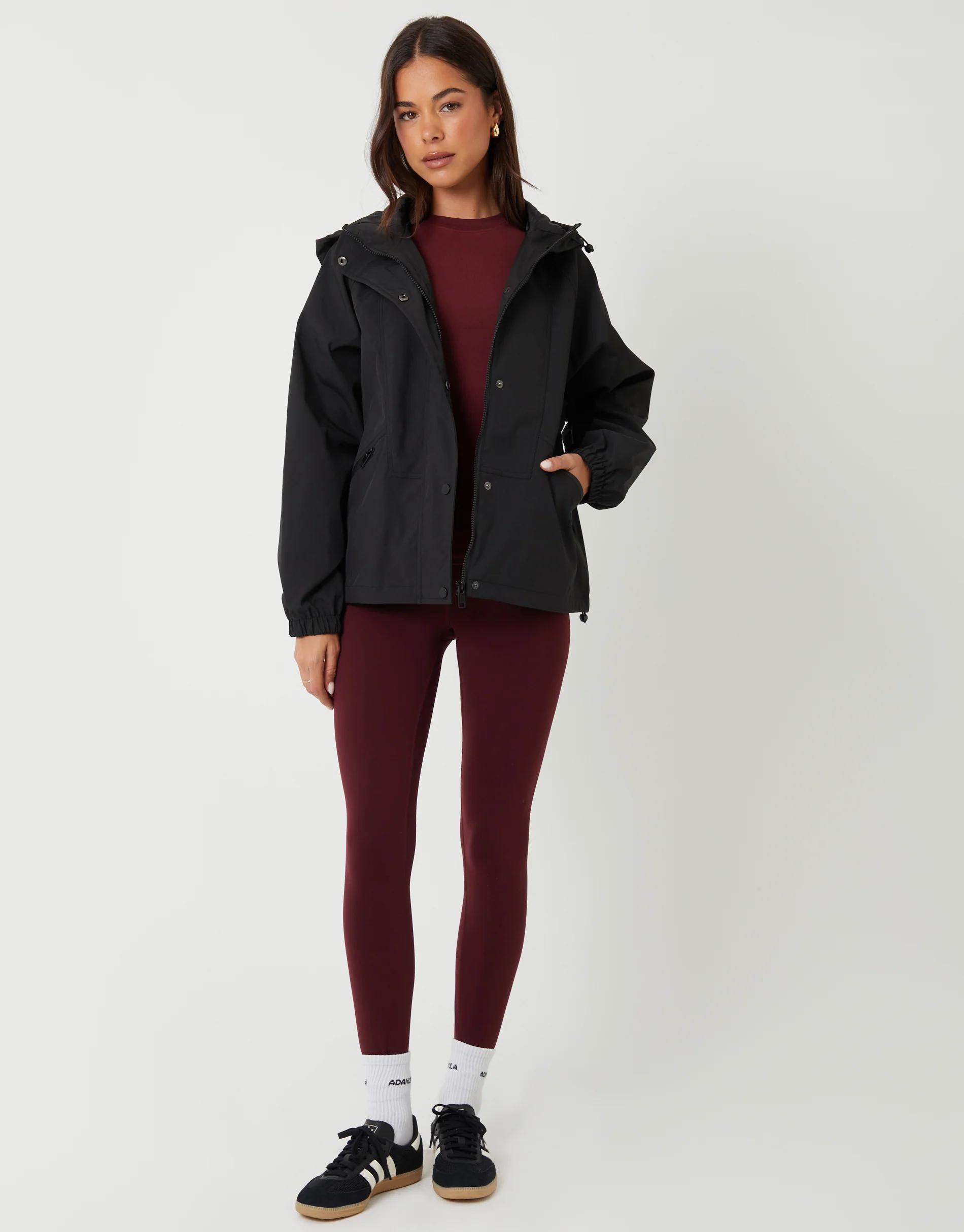 Showerproof Hooded Jacket in Black - Image 4