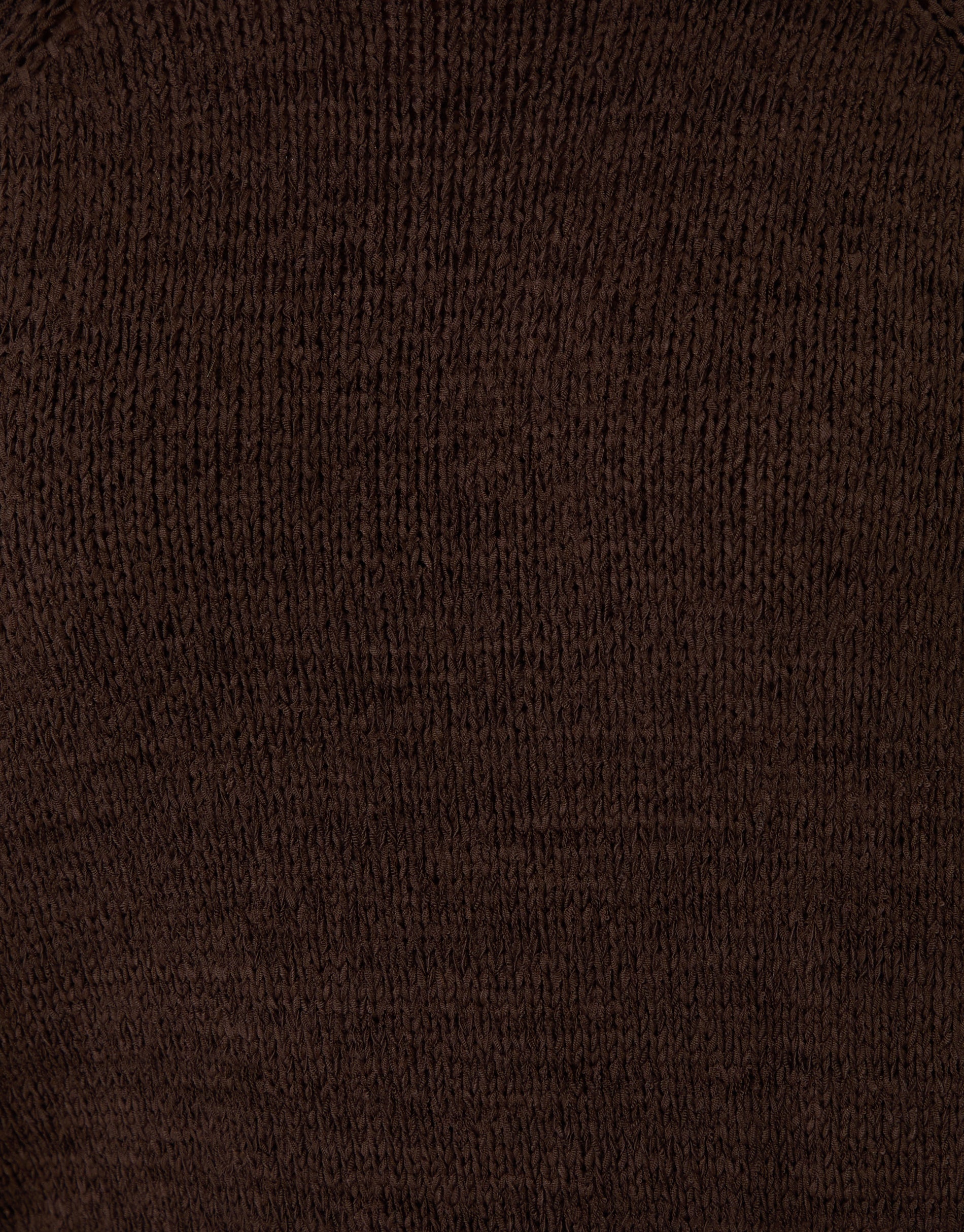 Knitted Yarn Short Sleeve T-Shirt in Chocolate Brown - Image 5