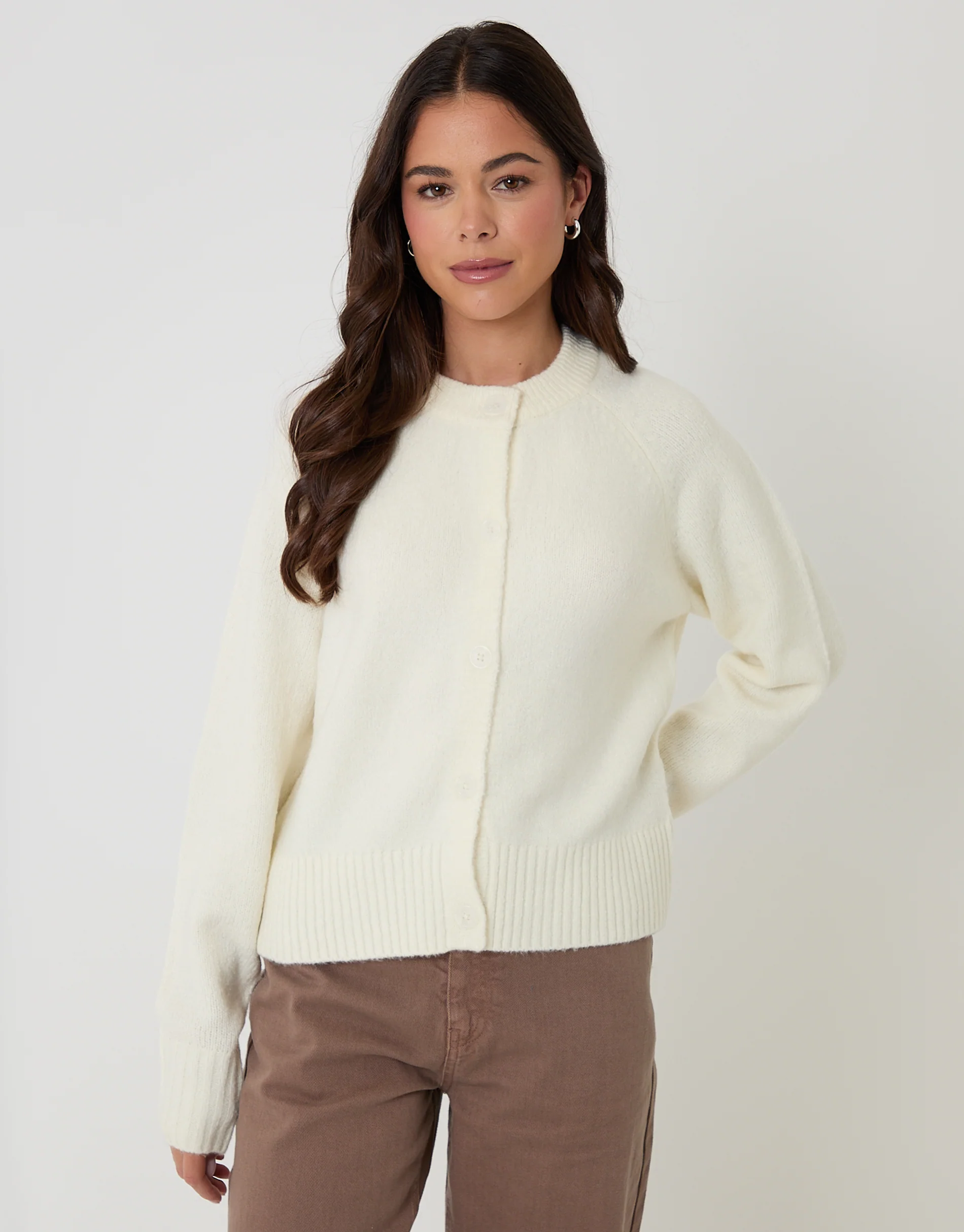 2 Pack Button Up Knitted Cardigans in Cream & Yellow - Image 2