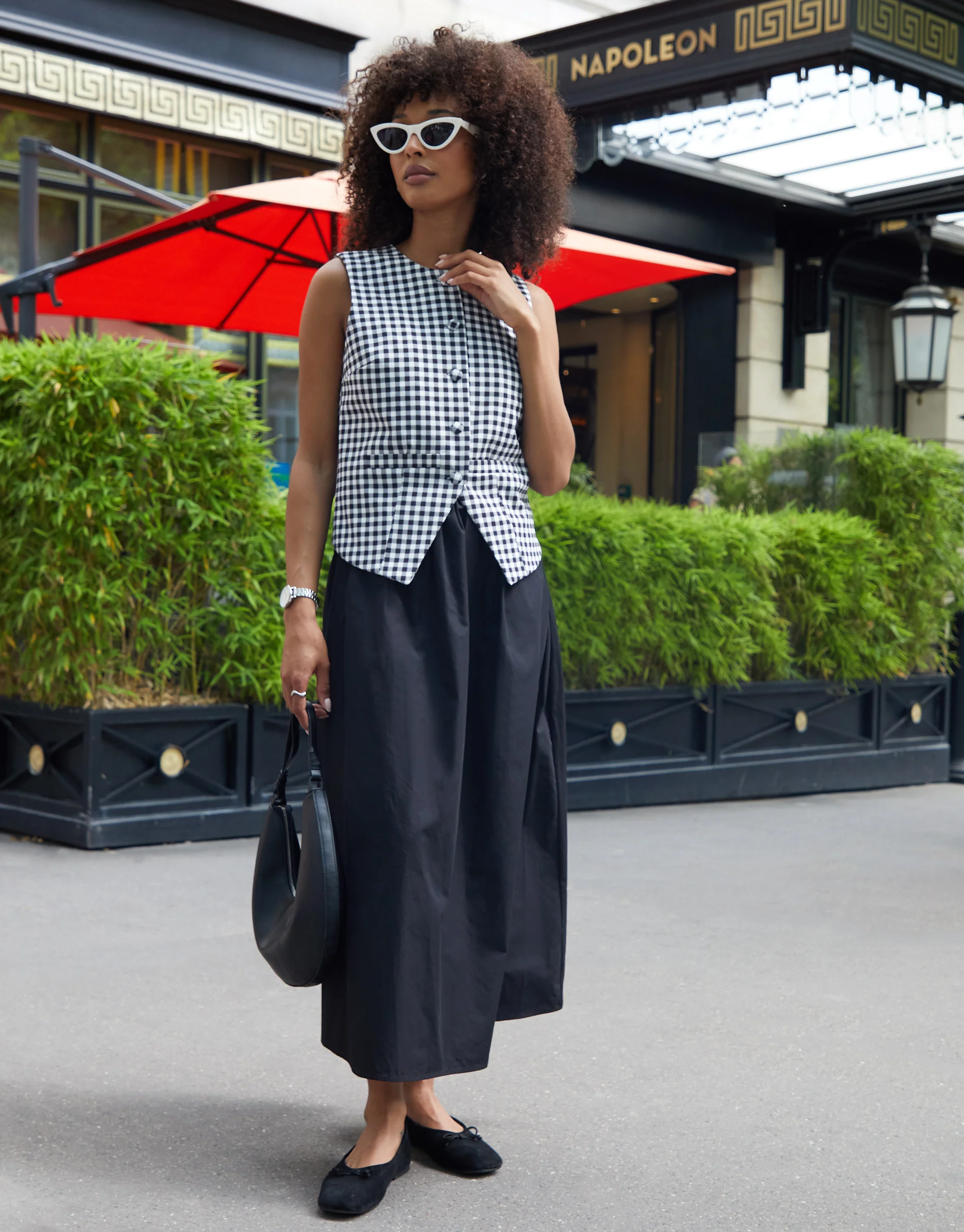 Crew Neck Waistcoat in Gingham