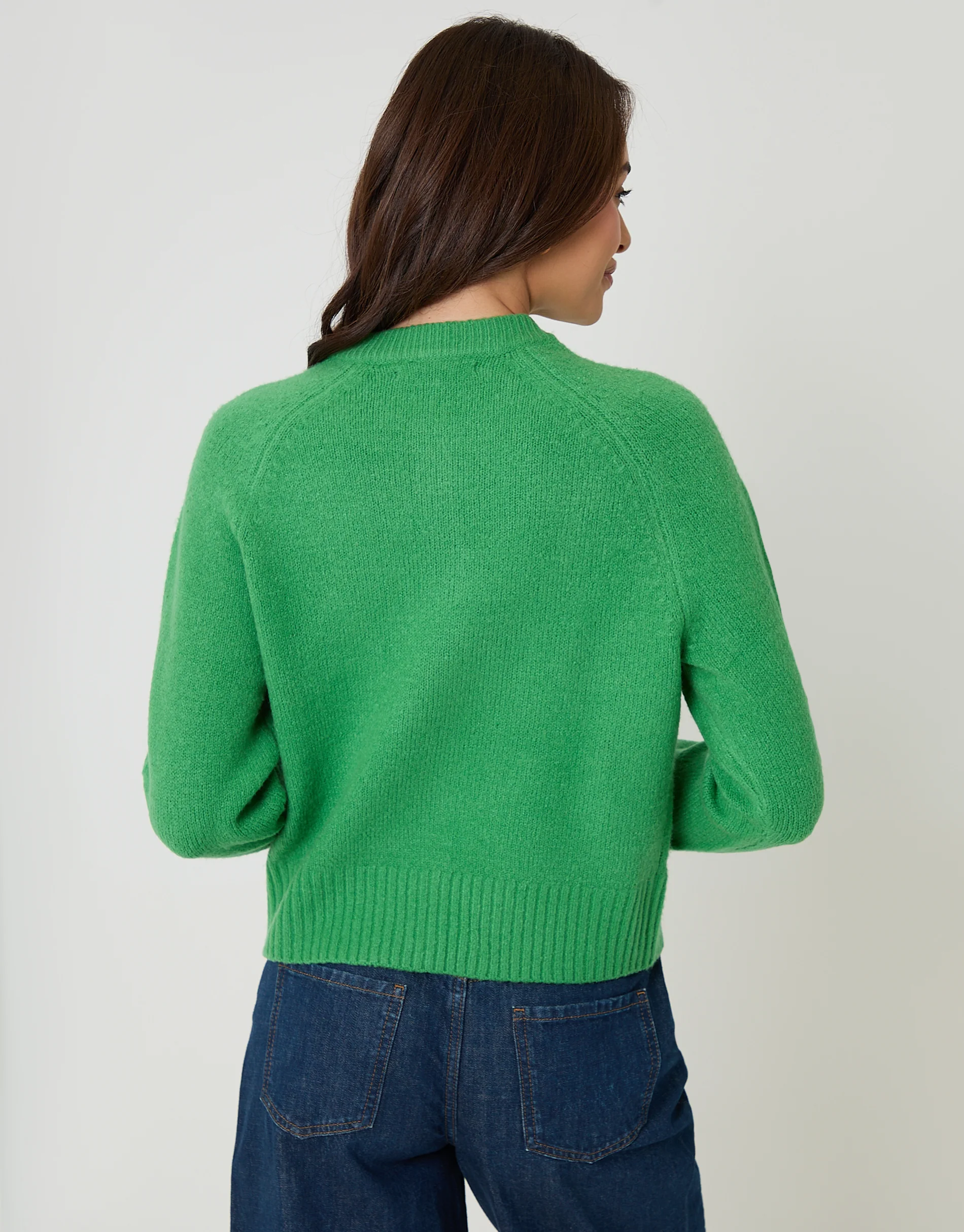 Button Up Knitted Cardigan in Green - Image 4