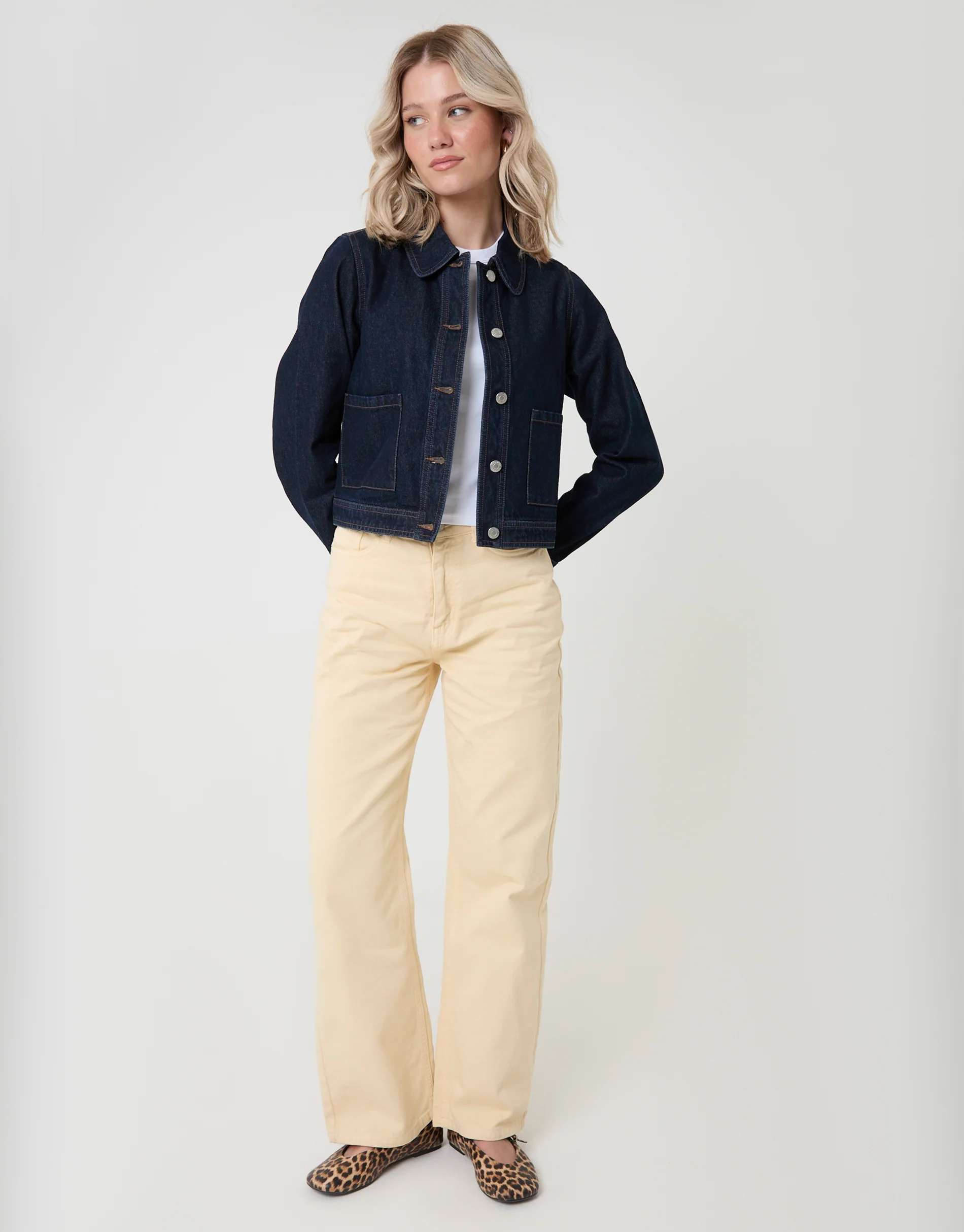 Denim Jacket with Patch Pockets in Indigo - Image 3