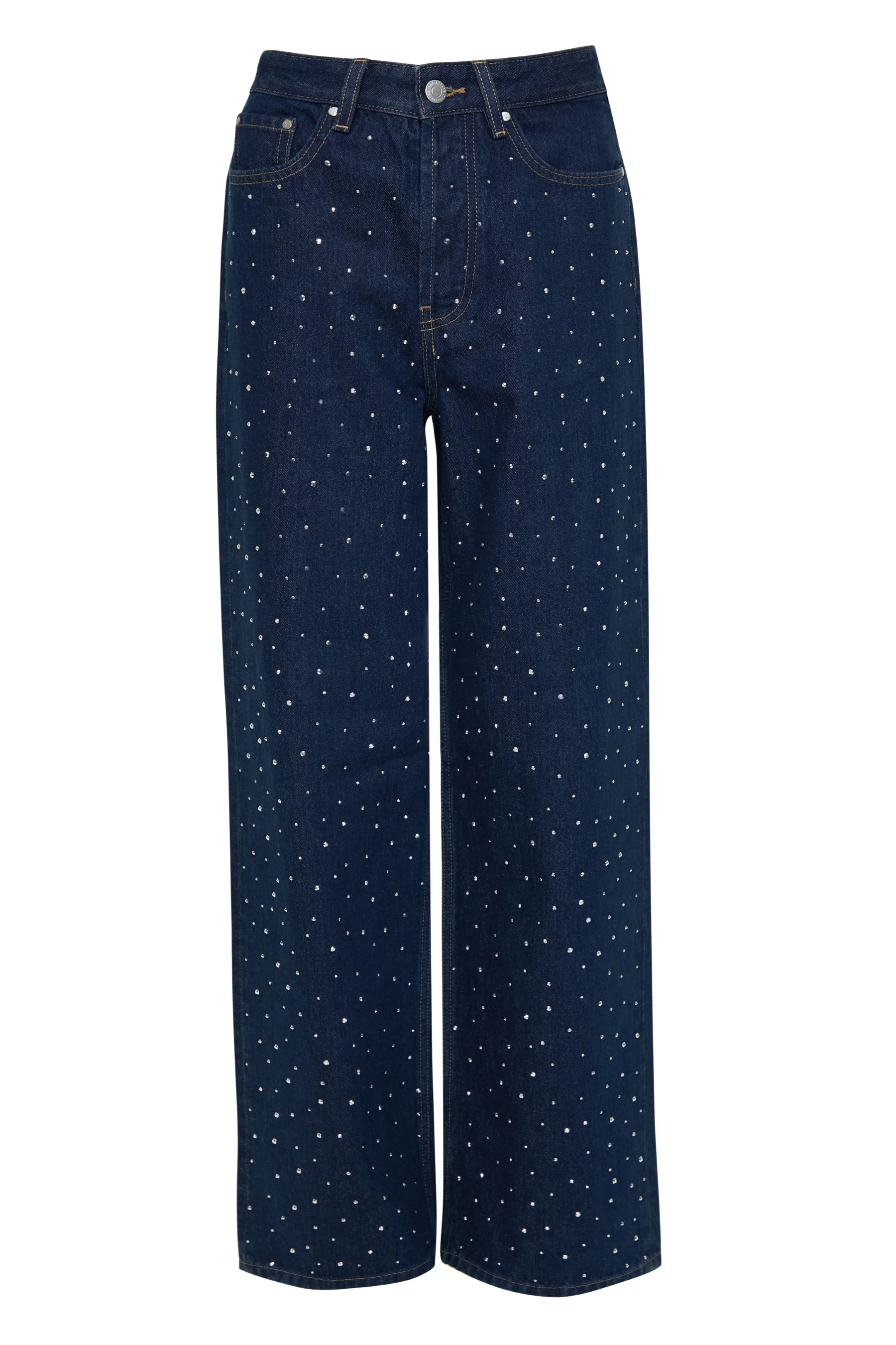 Wide Leg Embellished Baggy Jeans in Indigo Wash - Image 6