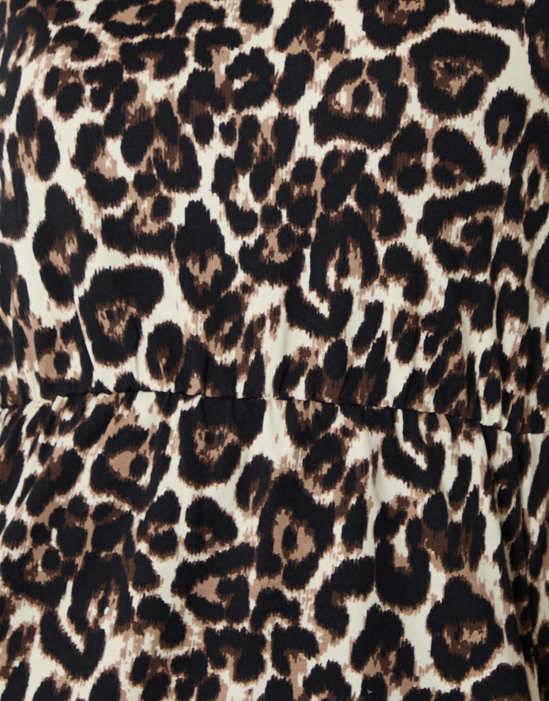 Leopard Jersey Midi Smock Dress with Pockets in Leopard Print - Image 5