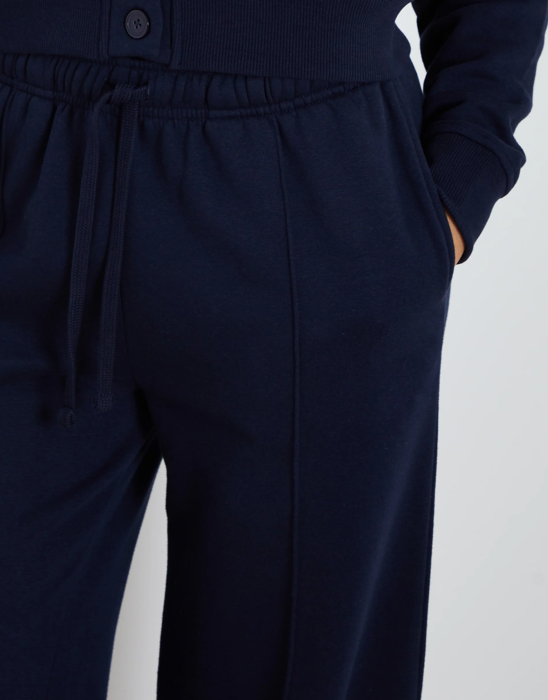 Sweat Bomber Cardigan & Jogger Co-ord Set in Navy - Image 5