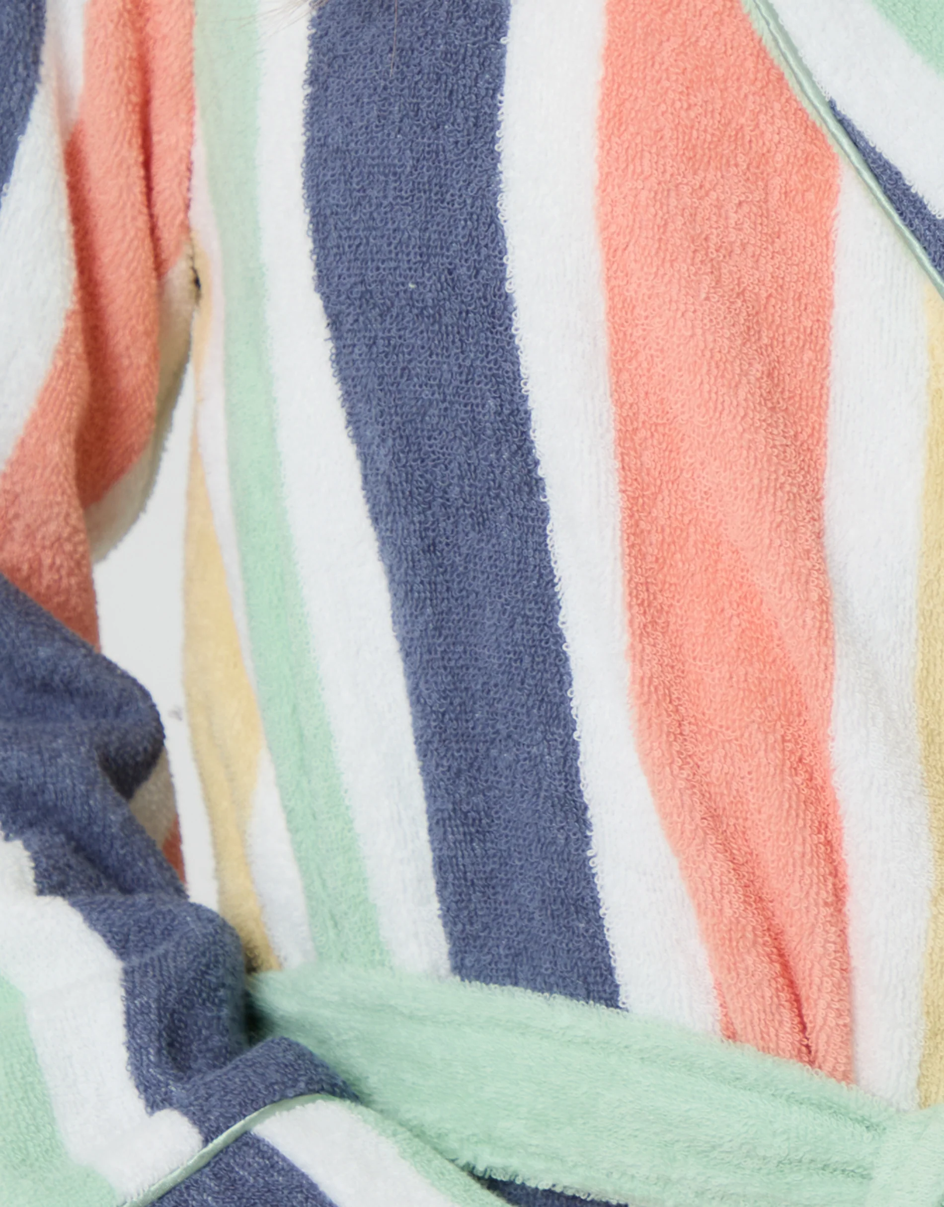 Towelling Midi Dressing Gown in Pastel Stripe - Image 4