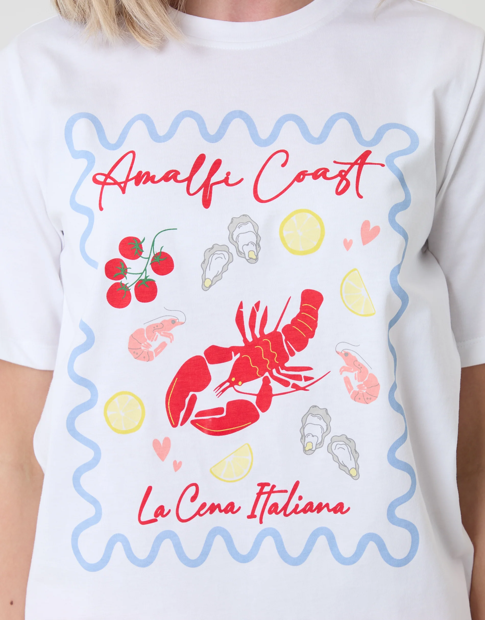 Petite Amalfi Coast Print Pyjama Set in Red Gingham - Image 5