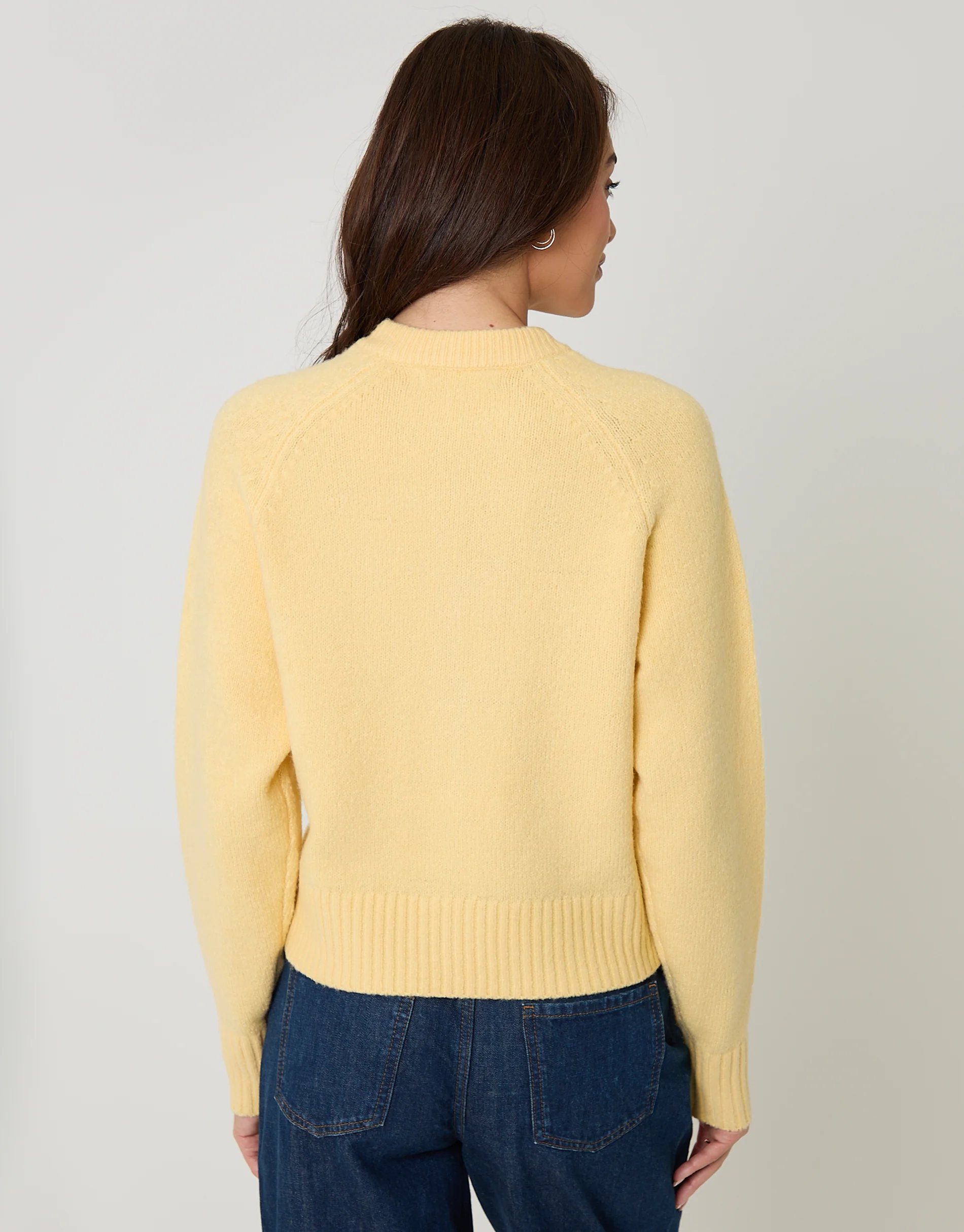 Button Up Knitted Cardigan in Yellow - Image 2