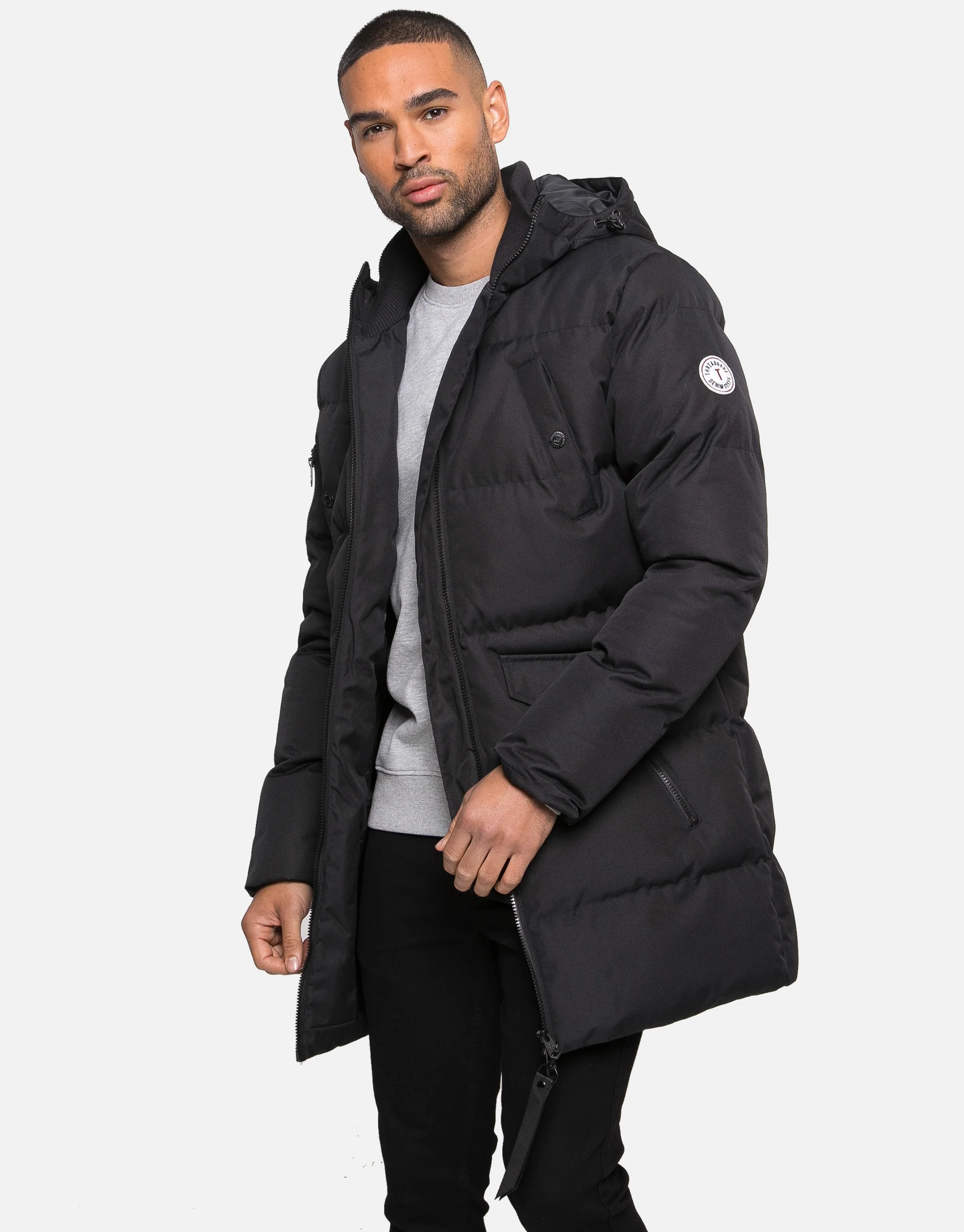Longline Padded Jacket in Black