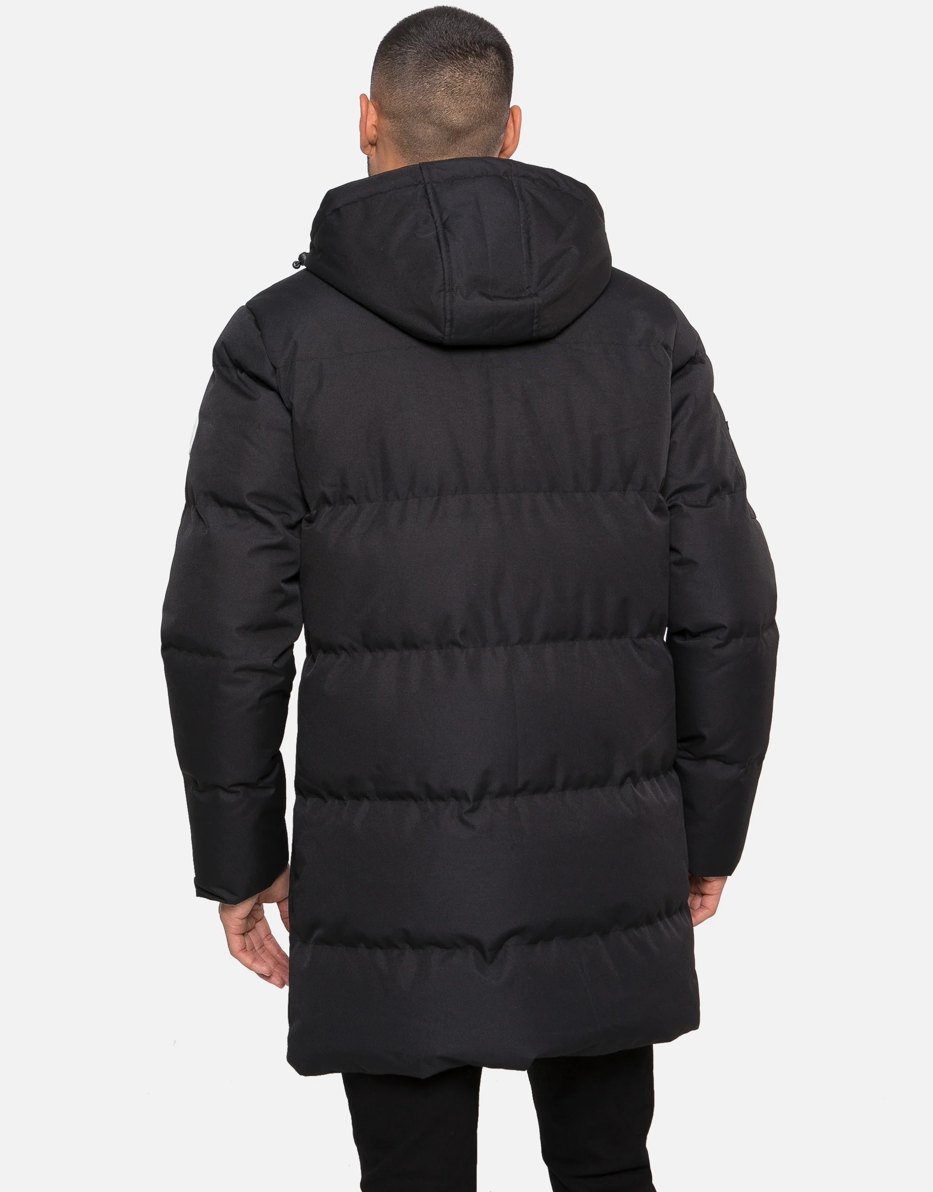 Longline Padded Jacket in Black - Image 2