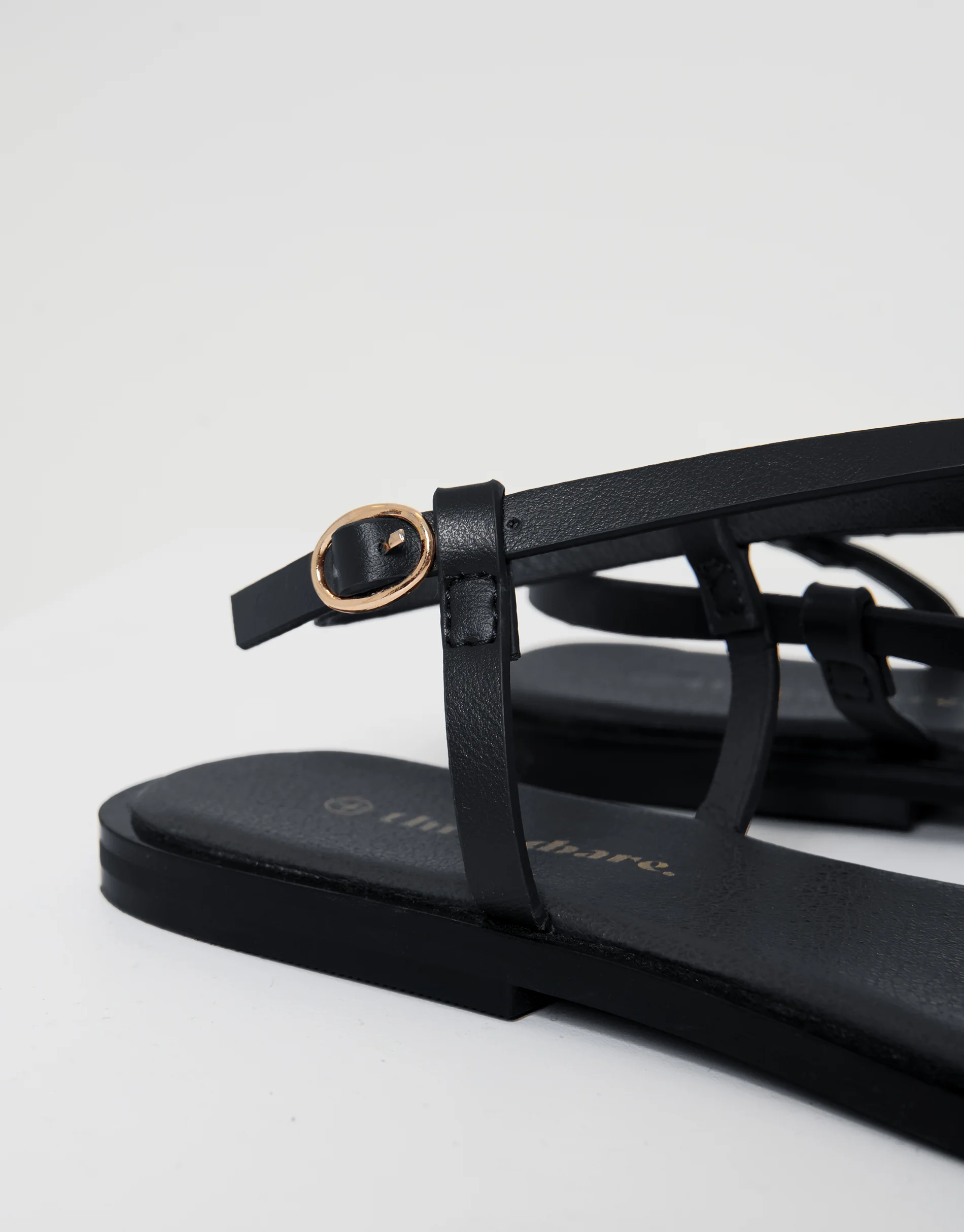 Back Strap Metal Detail Sandals in Black - Image 9