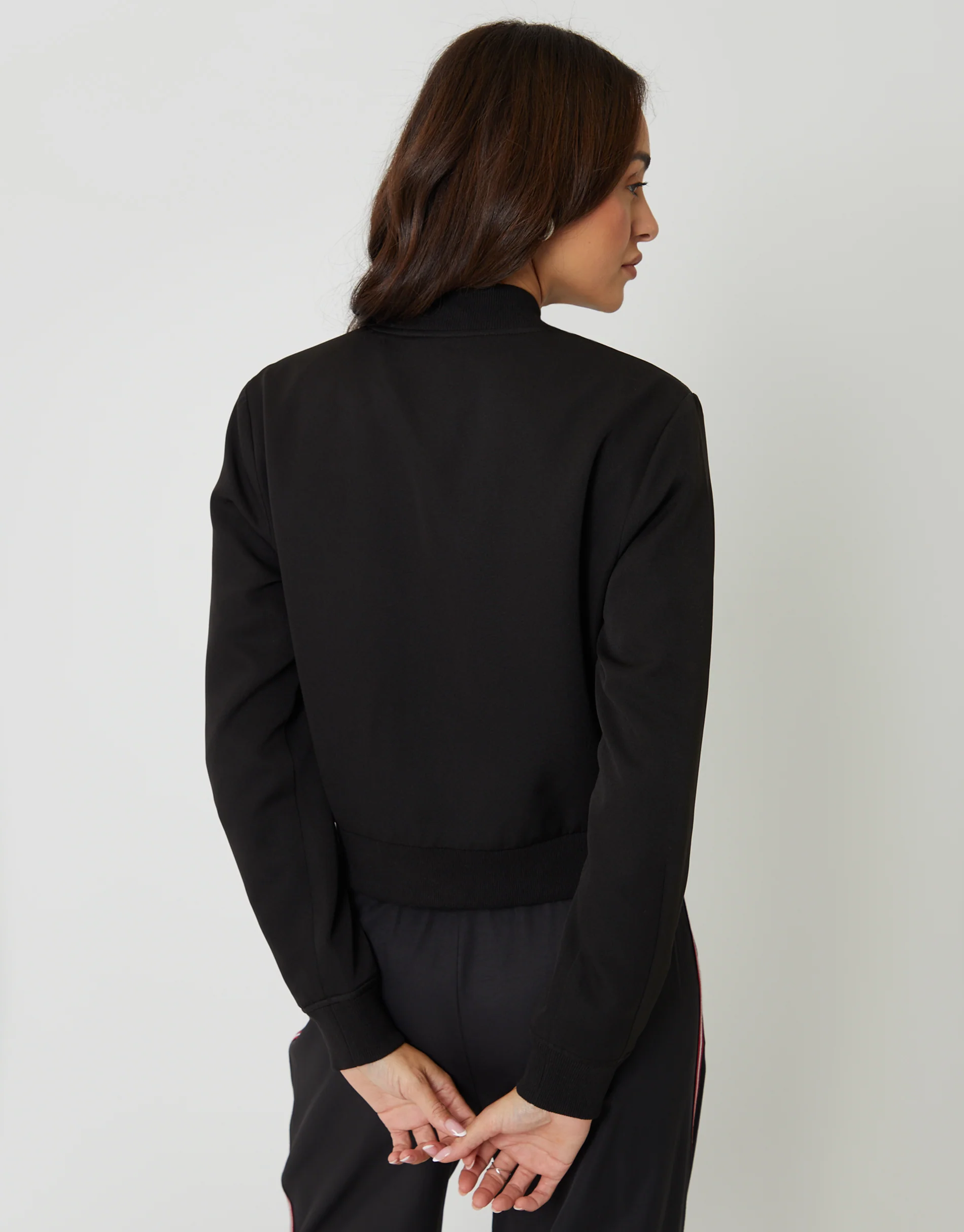 Patch Pocket Bomber Jacket in Black - Image 2