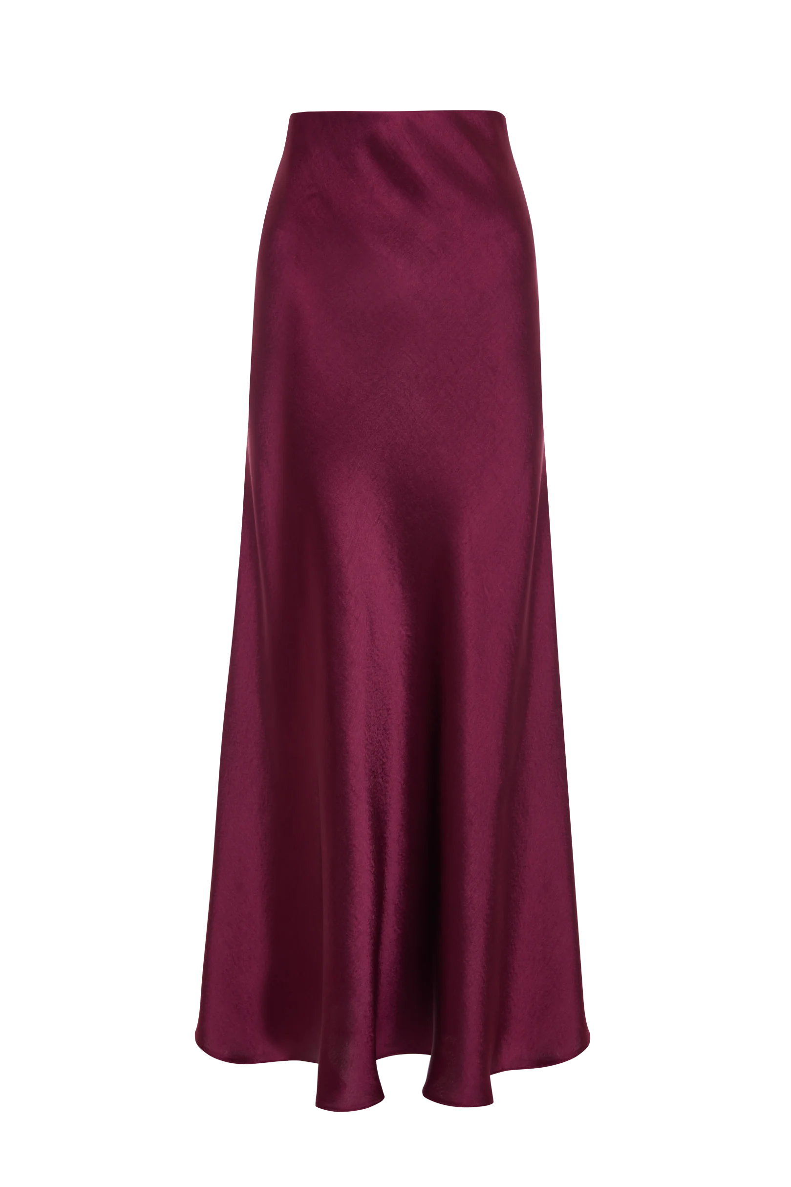 Maxi Satin Slip Skirt in Burgundy - Image 5