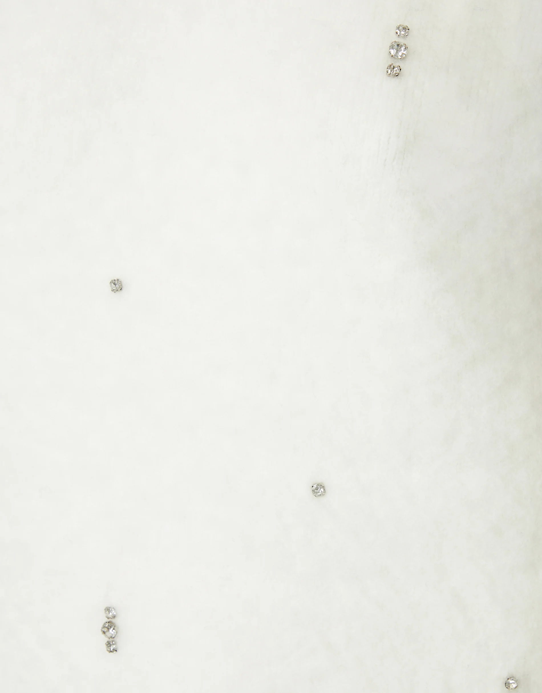 Brushed Knitted Diamante Embellished Jumper in Cream - Image 4