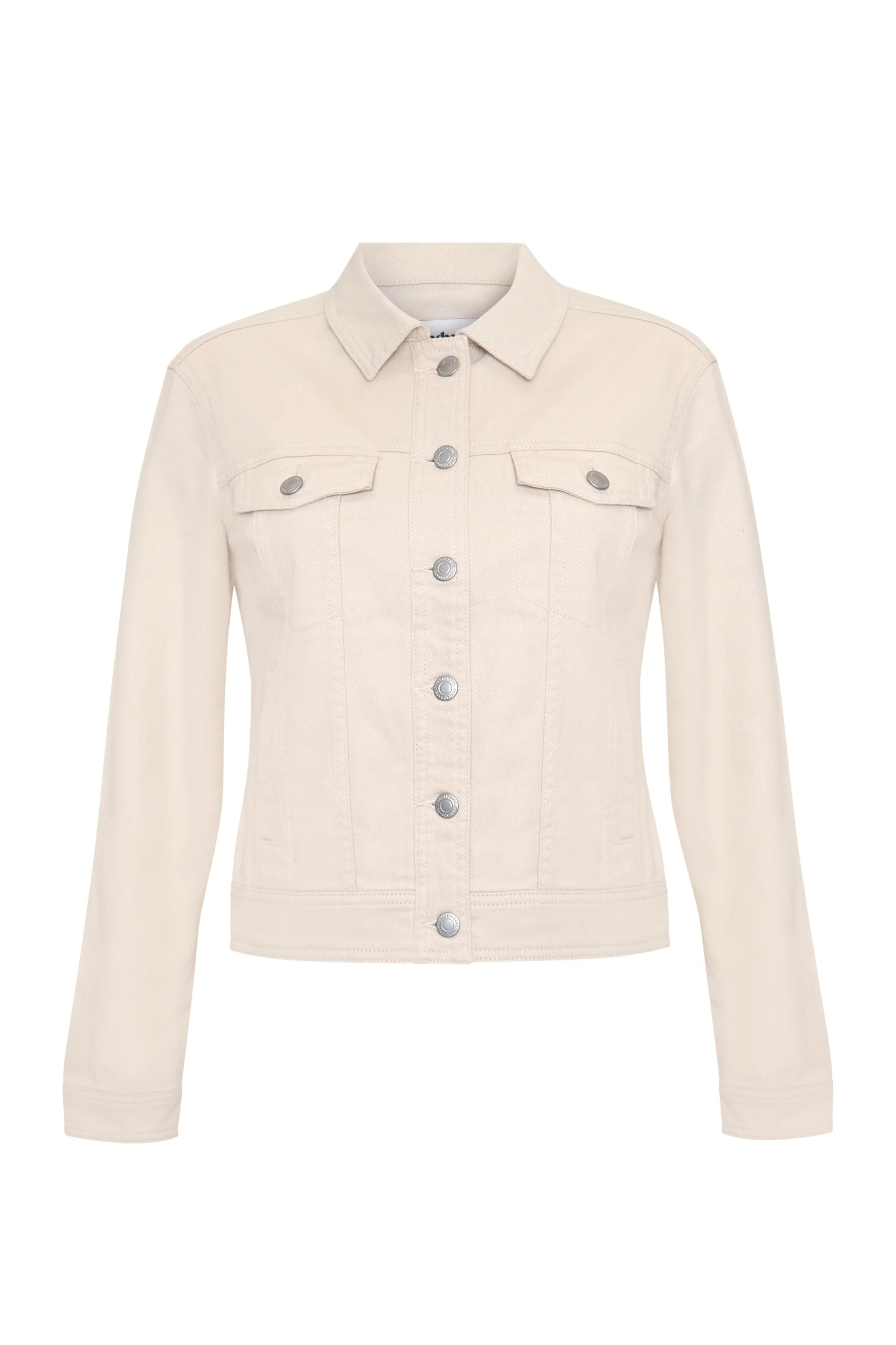 Stretch Denim Jacket in Ecru - Image 6