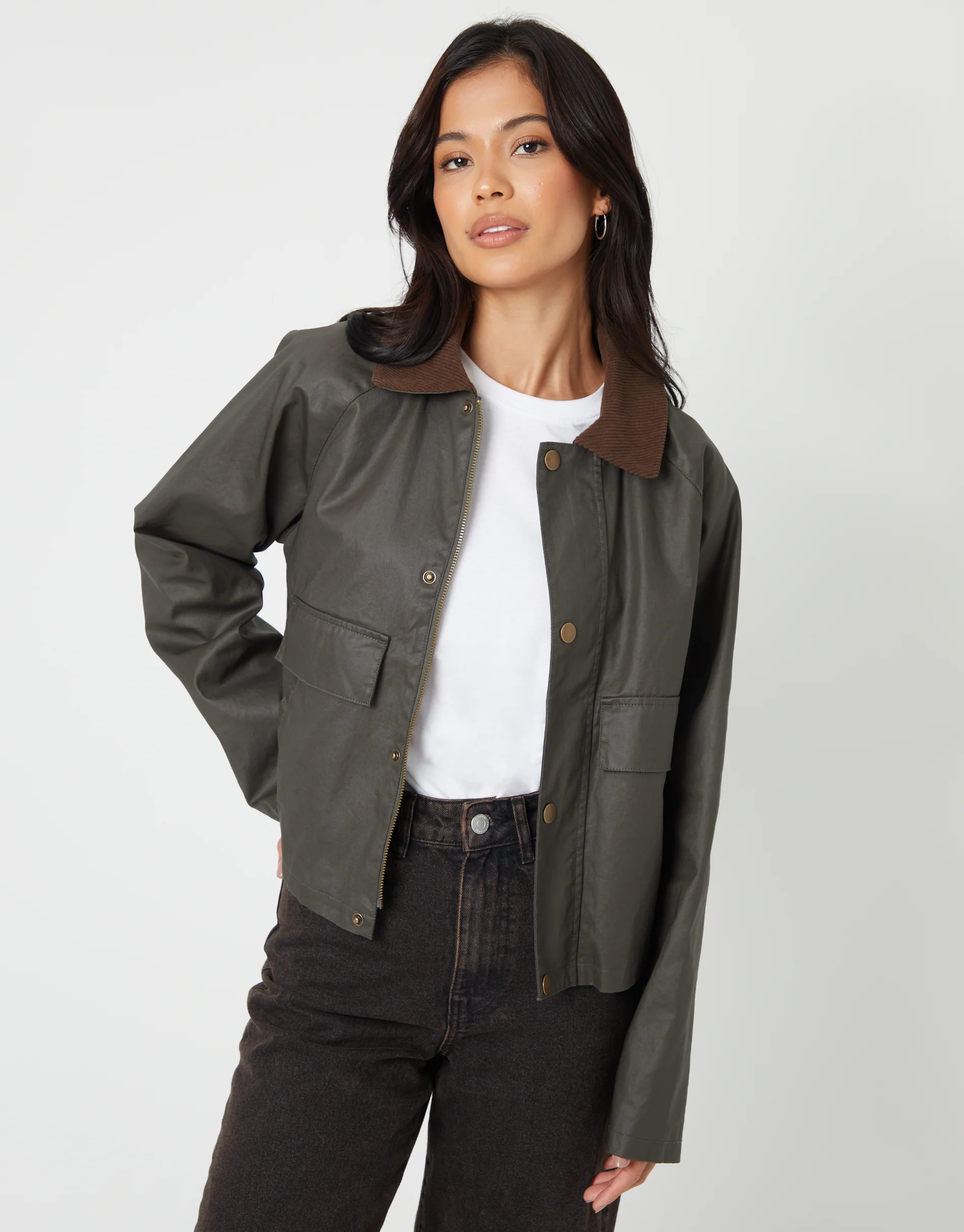 Waxed Jacket in Khaki Green