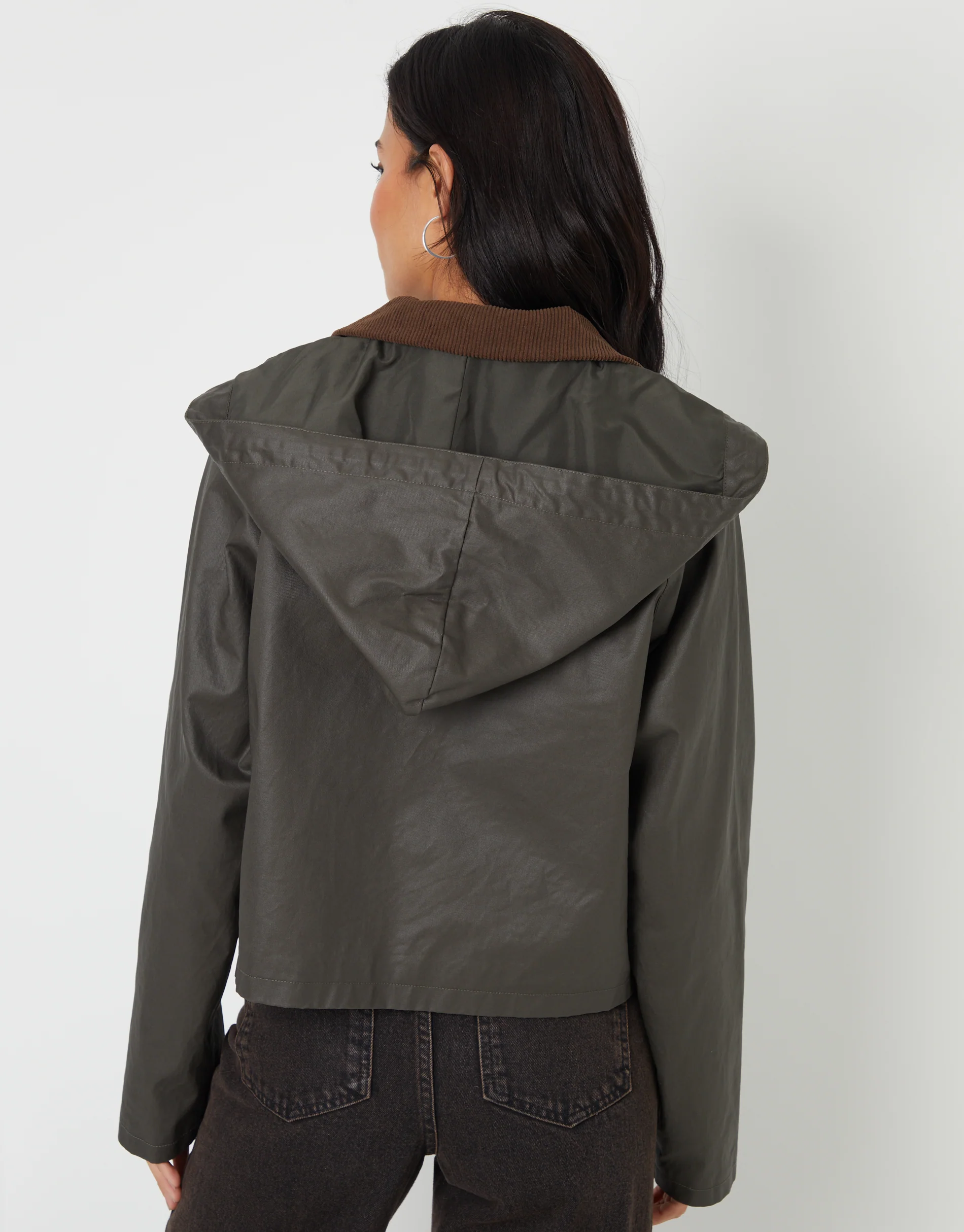 Waxed Jacket in Khaki Green - Image 2