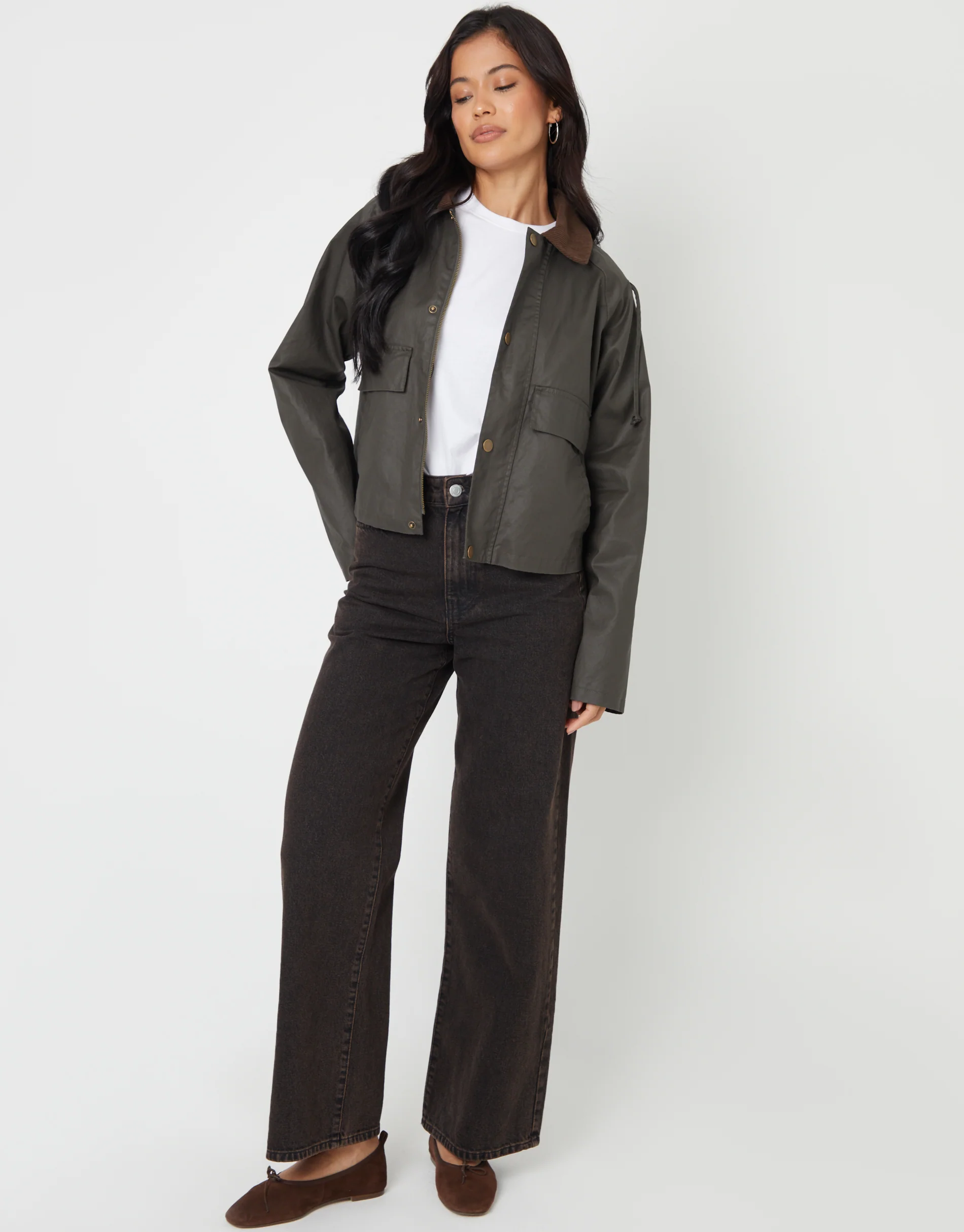 Waxed Jacket in Khaki Green - Image 3