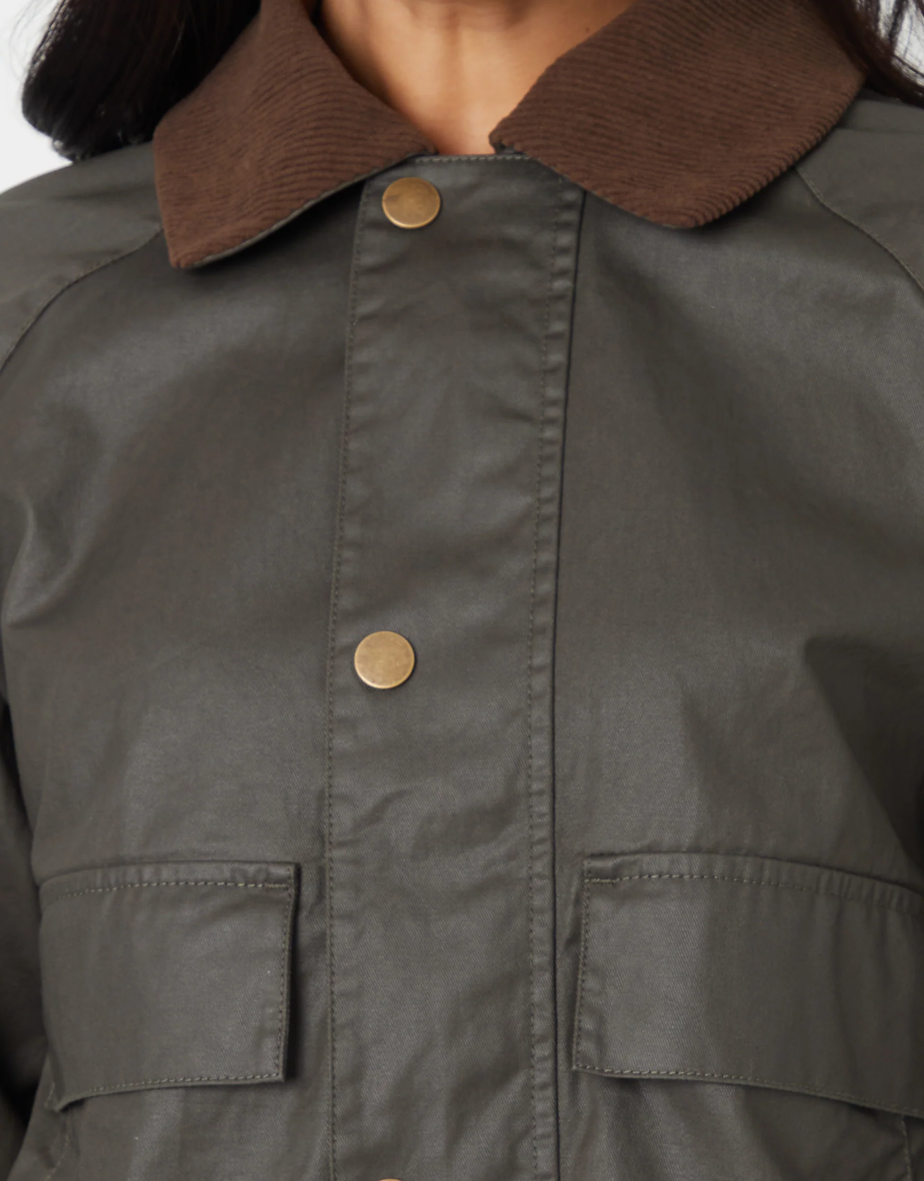 Waxed Jacket in Khaki Green - Image 4