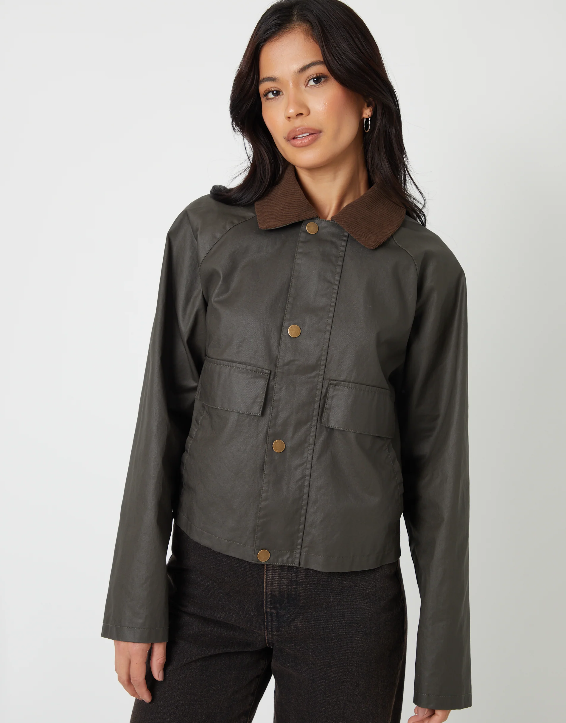 Waxed Jacket in Khaki Green - Image 5