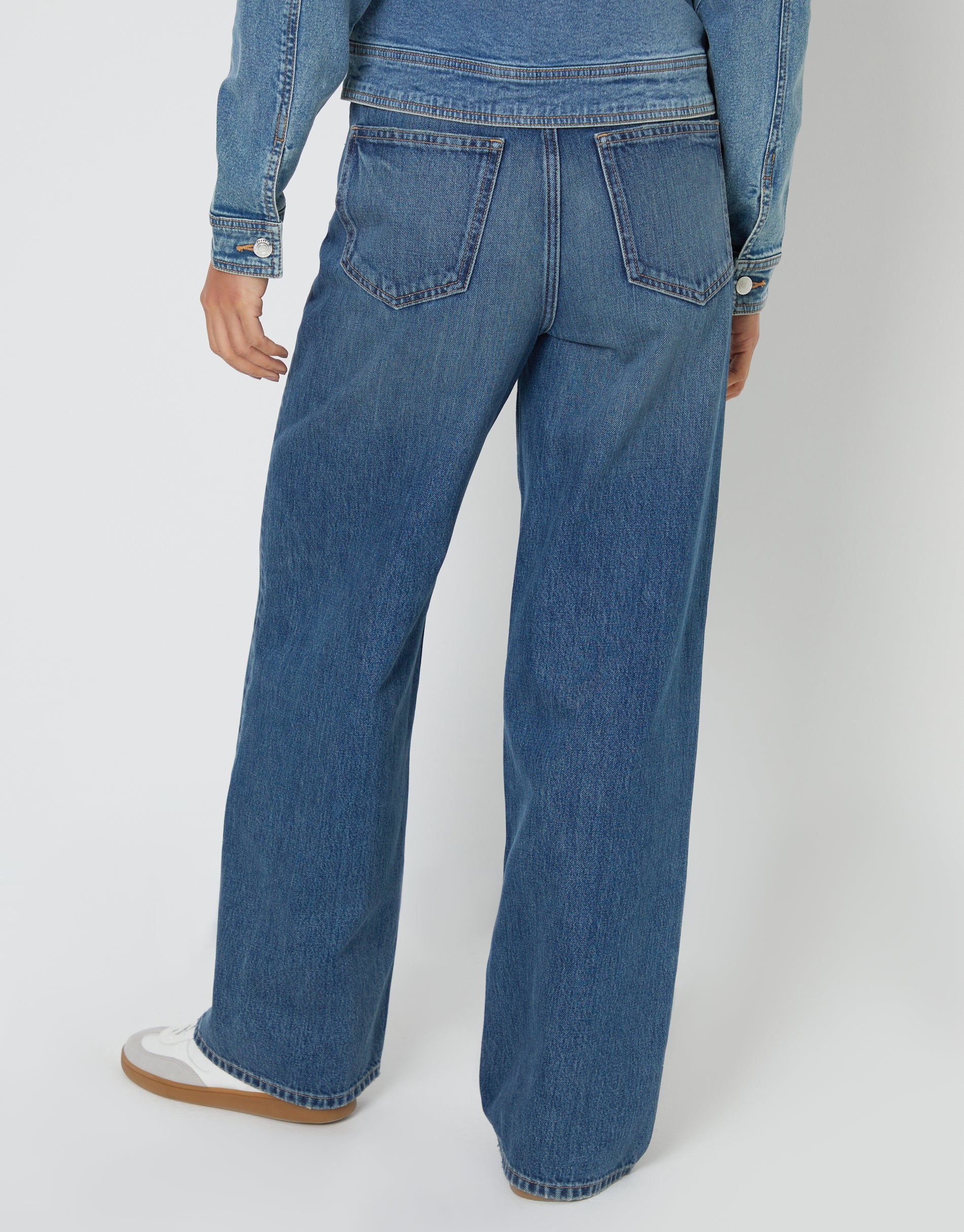 Wide Leg Baggy Jeans in Mid Wash - Image 3