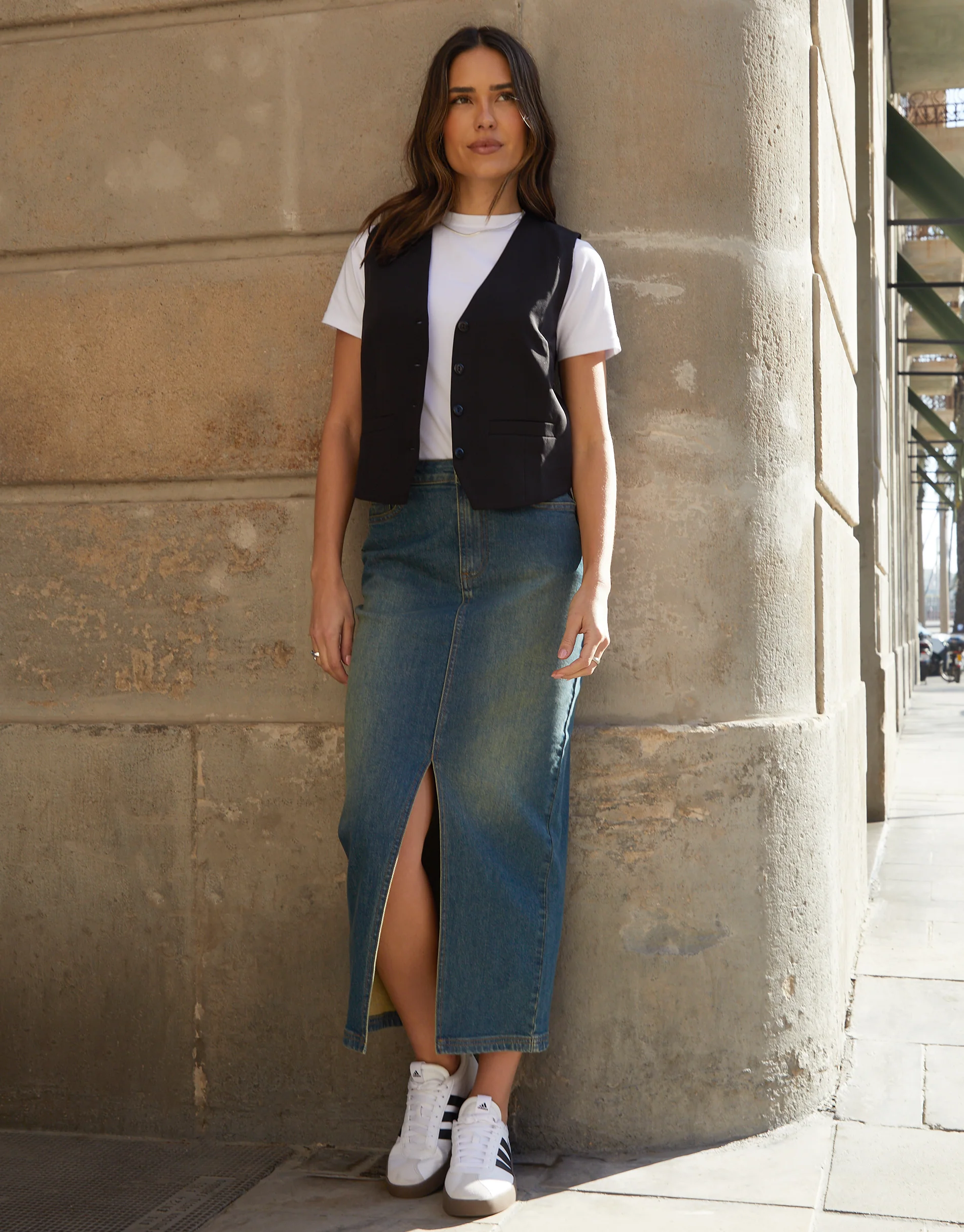 Maxi Denim Skirt in Vintage Wash - Image 2