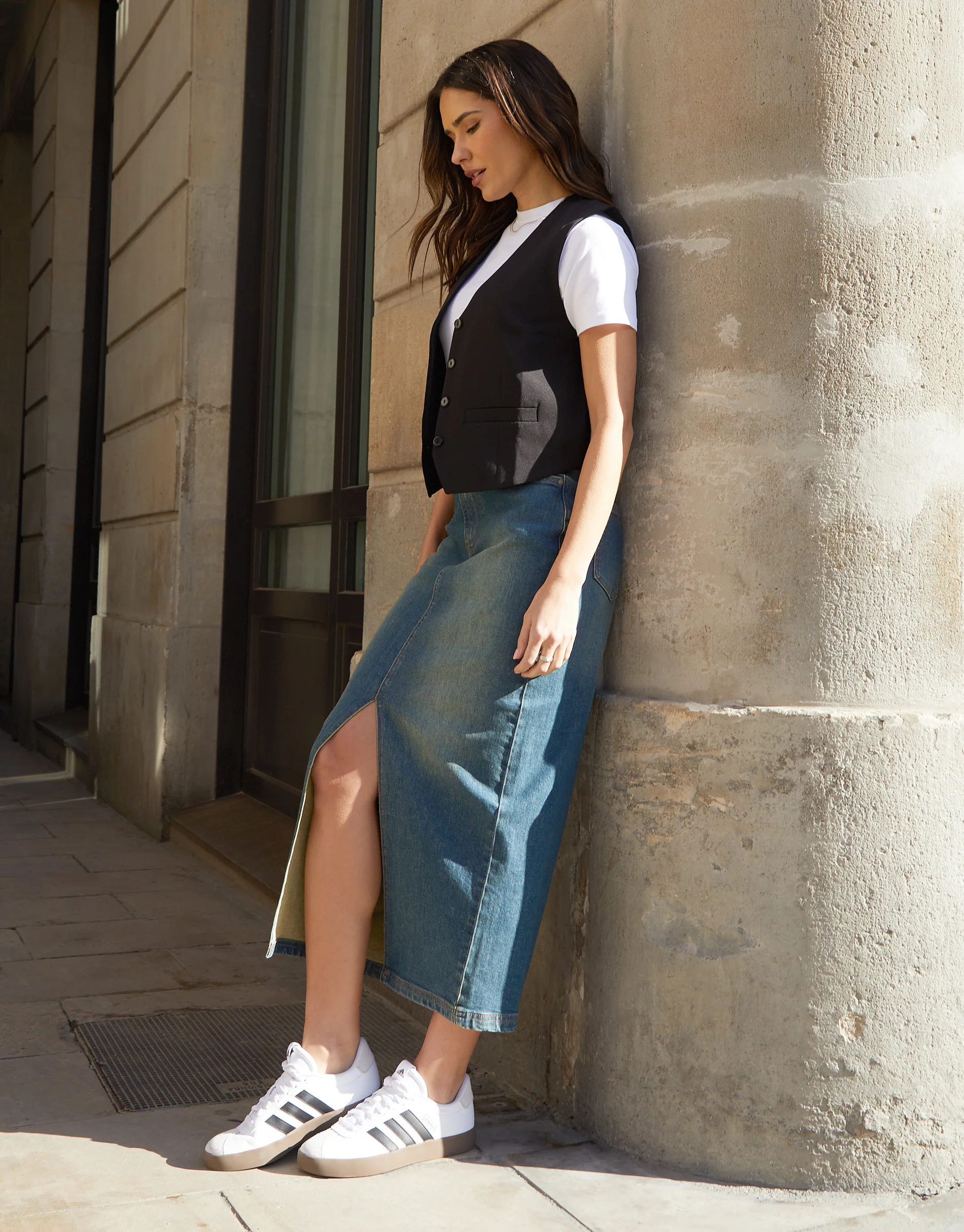 Maxi Denim Skirt in Vintage Wash - Image 3