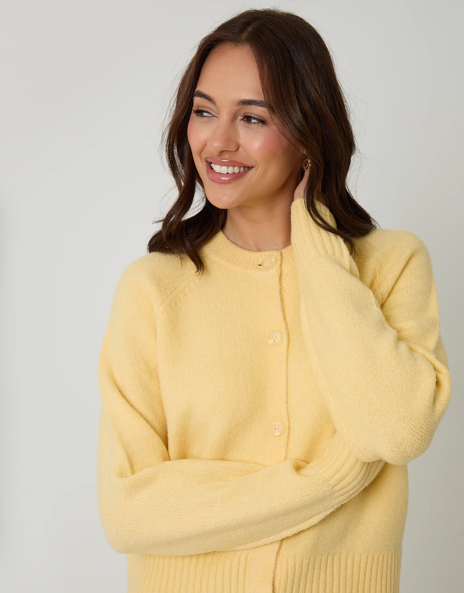 Button Up Knitted Cardigan in Yellow - Image 5